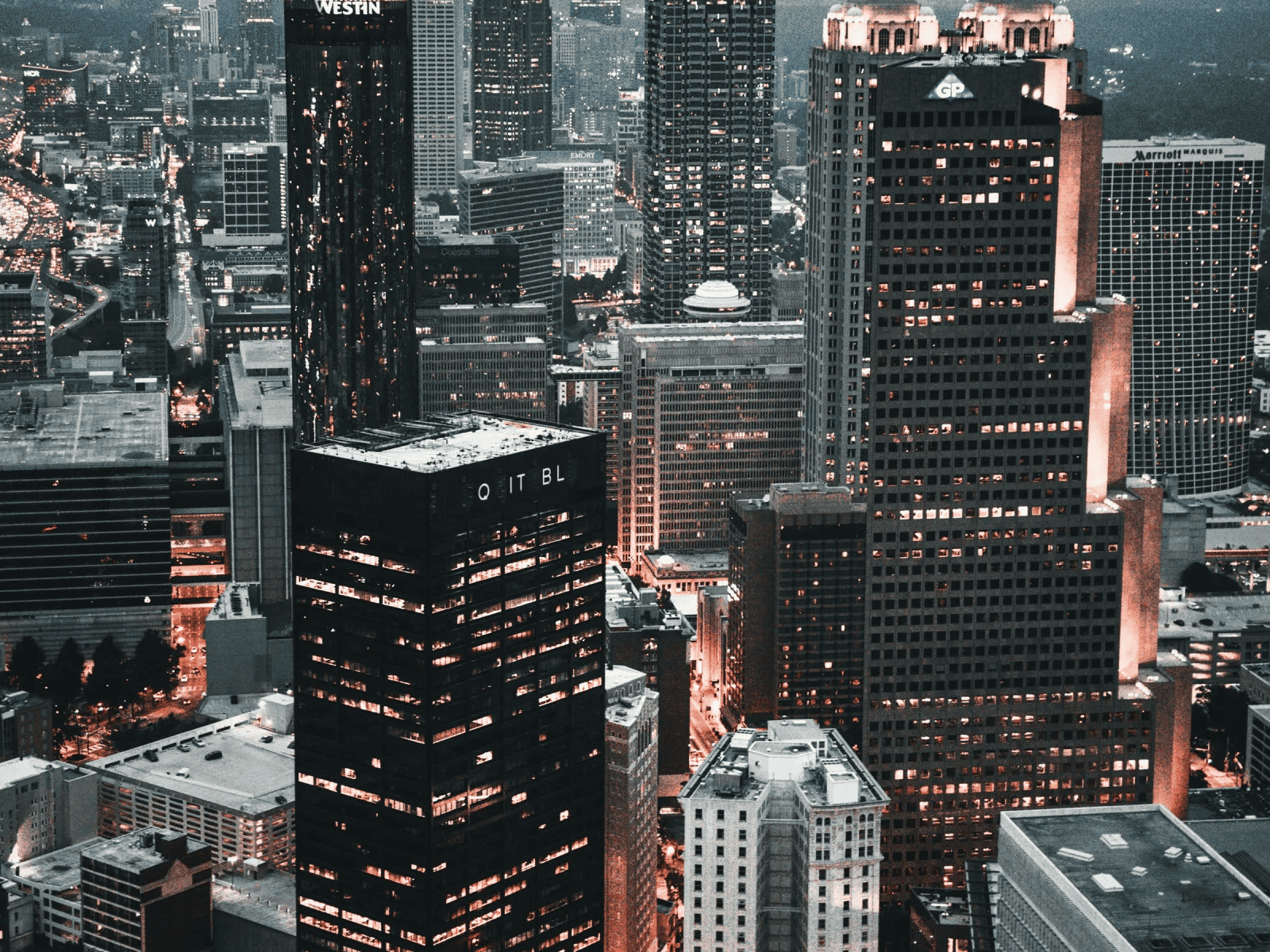 a city with tall buildings