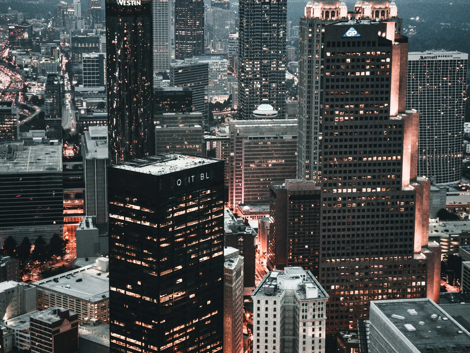 a city with tall buildings